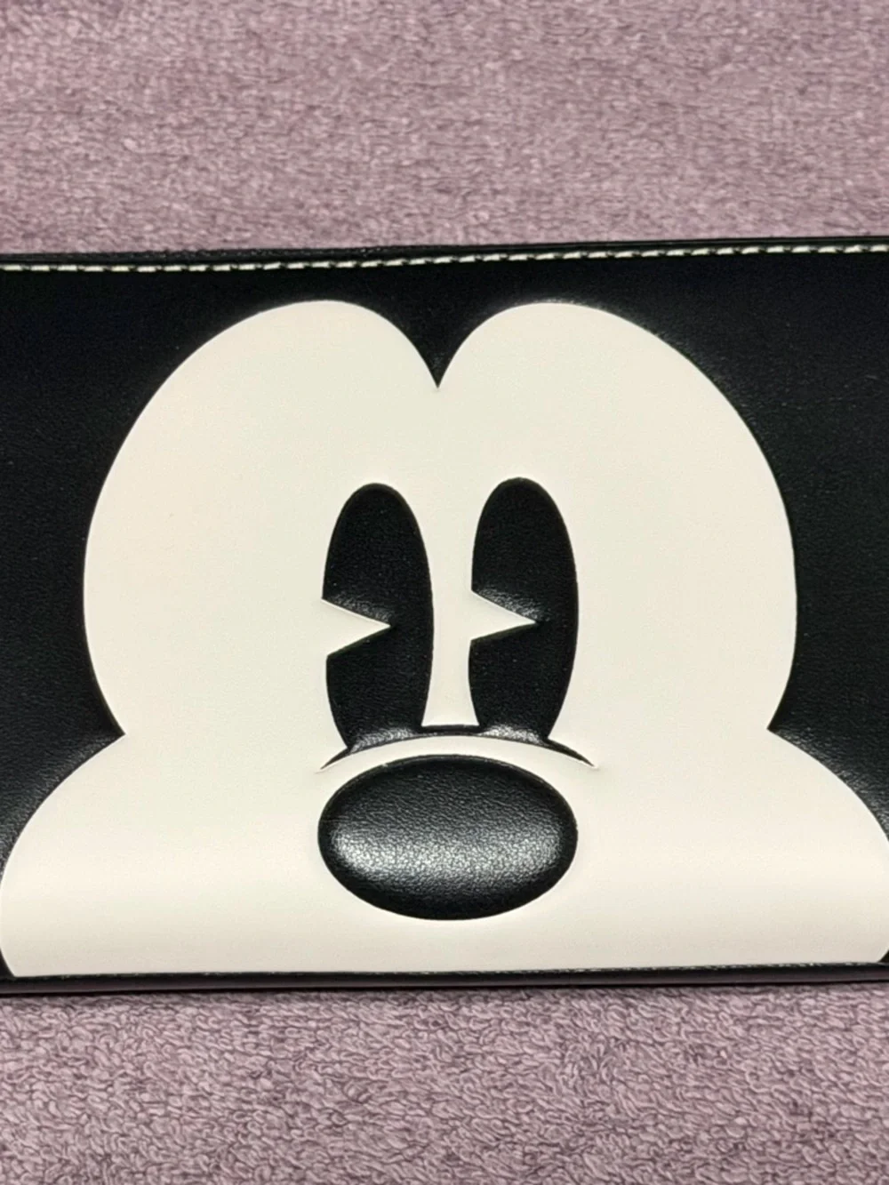COACH DISNEY Mickey Mouse Black & White Leather Wallet - Picture 1 of 3